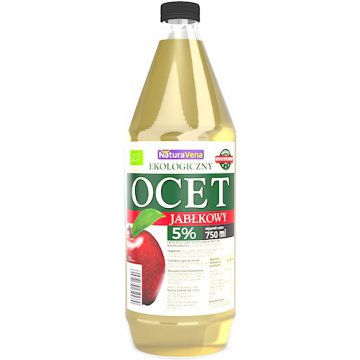 NaturaVena BIO Ocet jabłkowy 5% ekologiczny 750ml naturalny niepasteryzowany