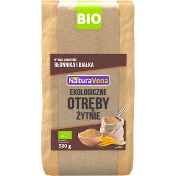 NaturaVena BIO Otręby żytnie 500g Ekologiczne Błonnik Białko vege