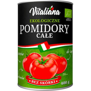 NaturaVena BIO Pomidory całe ekologiczne 400g vege włoskie bez skórki