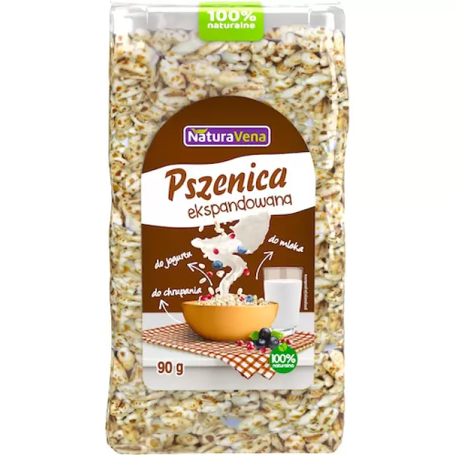 NaturaVena BIO Pszenica ekspandowana 90g ekologiczna 100% naturalna