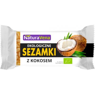 NaturaVena BIO Sezamki z kokosem 27g Sezam Kokos Ekologiczne