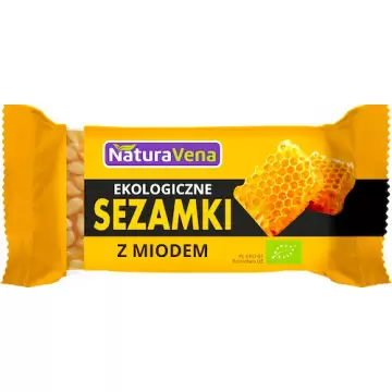 NaturaVena BIO Sezamki z miodem 27g Sezam Miód Ekologiczne