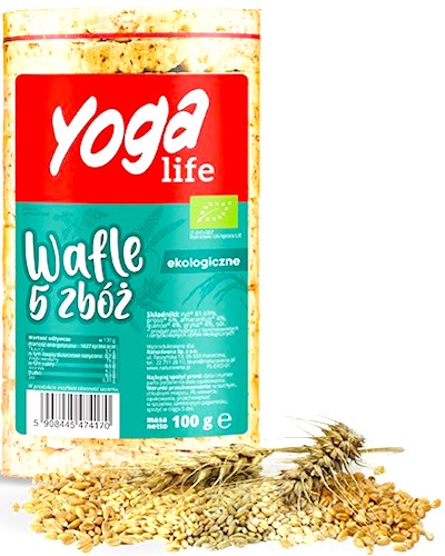 NaturaVena BIO Wafle Yoga life 5 zbóż 100g vege bezglutenowe ekologiczne