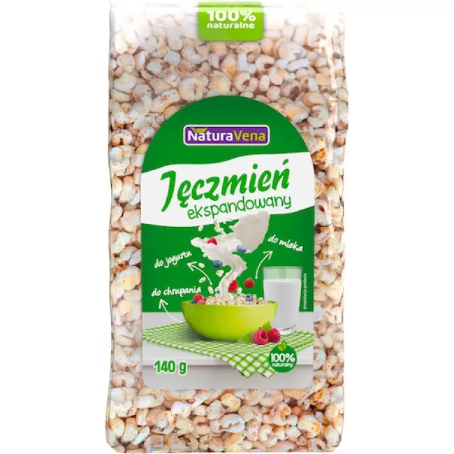 NaturaVena Jęczmień ekspandowany 100% naturalny 140g