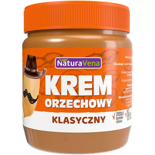 NaturaVena Krem orzechowy klasyczny 340g Masło orzechowe