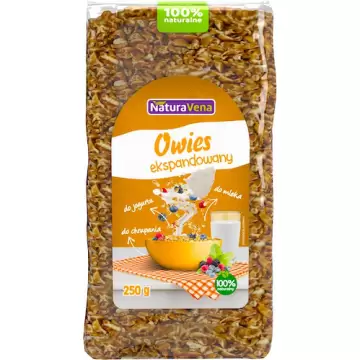 NaturaVena Owies ekspandowany 100% naturalny 250g