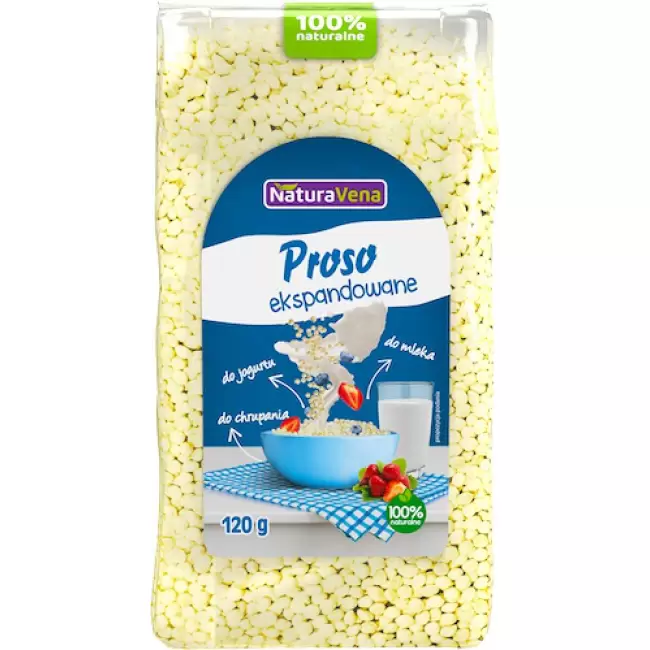 NaturaVena Proso ekspandowane 100% naturalne 120g