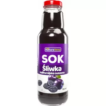 NaturaVena Sok z suszonych śliwek kalifornijskich 750ml vege śliwkowy naturalny