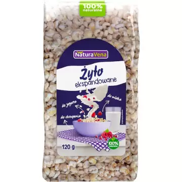 NaturaVena Żyto ekspandowane 120g Do chrupania lub mleka