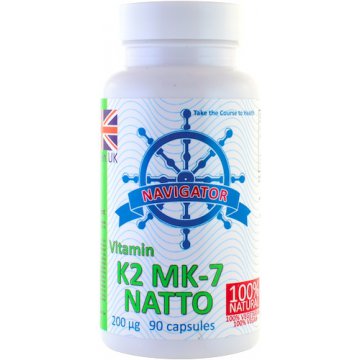 Navigator Witamina K2 MK-7 z Natto 200mcg 90kaps vege - suplement diety 100% naturalna k-2