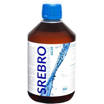 Nelfarma Srebro Koloidalne AG10 500ml PET Wyrób Medyczny Bakterie Wirusy Grzybica
