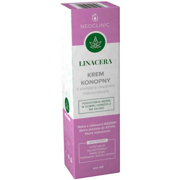 NEOCLINIC Linacera krem konopny z alantoiną i kwasem hialuronowym 100ml Cera sucha Egzema Atopia