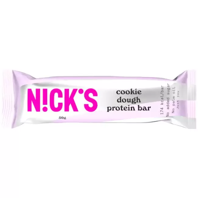 NICKS Cookie dough protein bar 50g Baton proteinowy ciasteczkowy Bez dodatku cukru