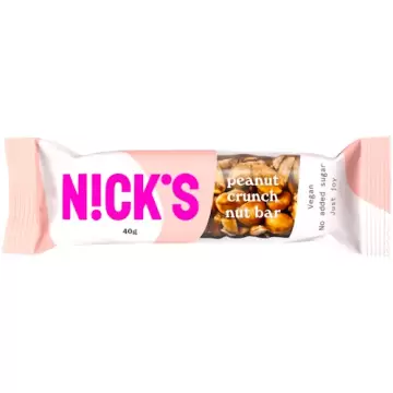 NICKS Peanut Crunch Nut Bar 40g vege Baton z orzechami ziemnymi chrupki Bez dodatku cukru