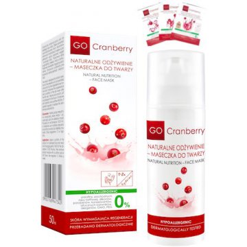NOVA GOCranberry Maseczka do twarzy naturalne odżywienie 50ml Żurawinowa, Hipoalergiczna, Gratis