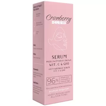 NOVA GOCranberry Serum Przeciwzmarszczkowe Wit.C+E+Q10 30ml Naturalne Nawilżenie Regeneracja Ujędrnienie