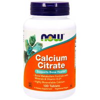 NOW FOODS Calcium Citrate Cytrynian Wapnia 100tab vege - suplement diety Kości