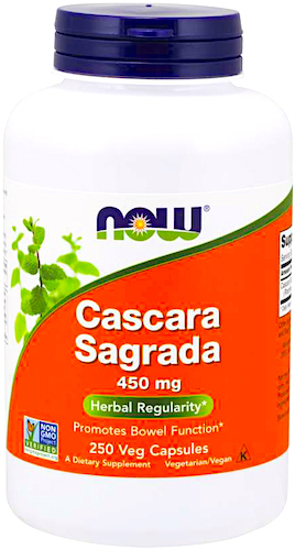 NOW FOODS Cascara Sagrada 450mg 250kaps vege - suplement diety Jelita