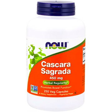 NOW FOODS Cascara Sagrada 450mg 250kaps vege - suplement diety Jelita