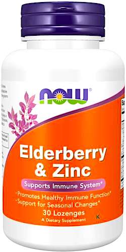 NOW FOODS Elderberry & Zinc Czarny Bez i Cynk 30tabs - suplement diety Odporność