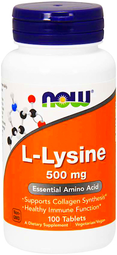 NOW FOODS L-Lysine 500mg 100tab vege - suplement diety Odporność
