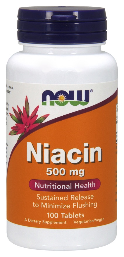 NOW FOODS Niacyna 500mg 100 tablets - suplement diety