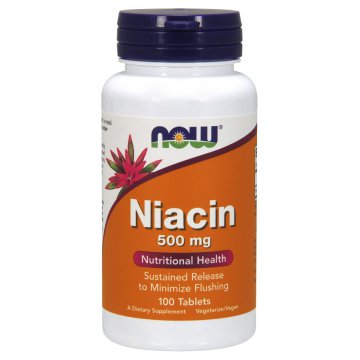 NOW FOODS Niacyna 500mg 100 tablets - suplement diety