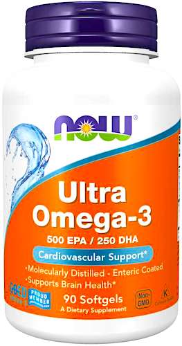 NOW FOODS Ultra Omega-3 90kaps - suplement diety Destylowane EPA DHA