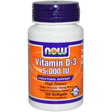 NOW FOODS Witamina D-3 5.000 IU 120 softgels - suplement diety