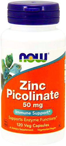 NOW FOODS Zinc Pikoliniate Cynk Pikolinian 50mg 120kaps vege - suplement diety Odporność