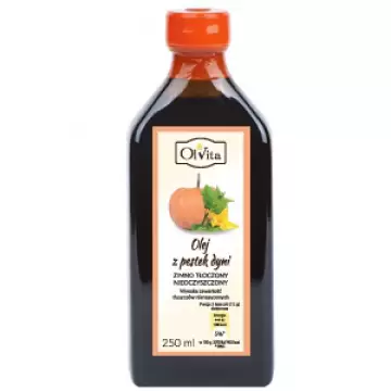 OlVita Olej z pestek dyni tłoczony na zimno nieoczyszczony 250ml NNKT