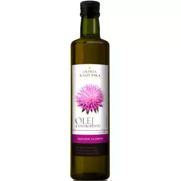 Oleje kaszubskie Olej z Ostropestu Tłoczony na Zimno z Pierwszego Tłoczenia 250ml szkło