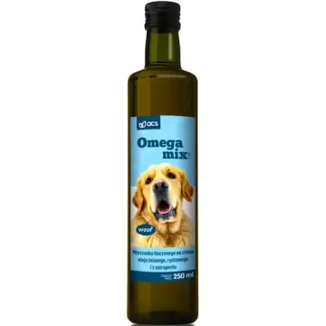 ACS Omega Mix Pets MPU dla Psa Tłoczony na Zimno 250ml szkło Lniany Rydzowy Ostropest Sierść Energia