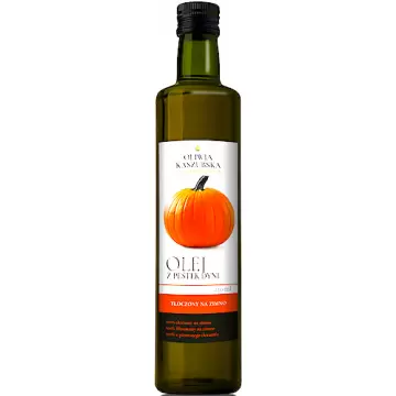Oleje Kaszubskie Olej z pestek Dyni Tłoczony na Zimno z Pierwszego Tłoczenia 250ml szkło