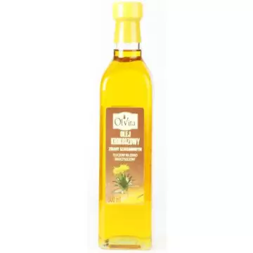OlVita Olej Krokoszowy tłoczony na zimno nieoczyszczony 500ml Szafranowy NNKT