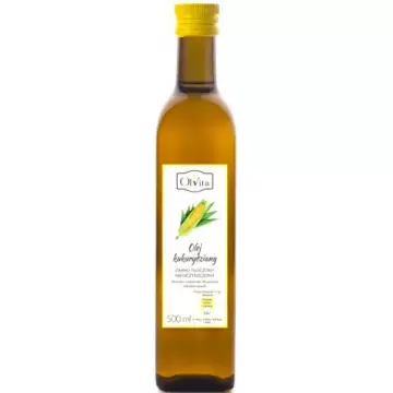 OlVita Olej kukurydziany nieoczyszczony zimno tłoczony 500ml Zarodniki Kukurudzy NNKT