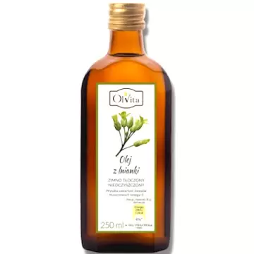 OlVita Olej z lnianki rydzowy tłoczony na zimno nieoczyszczony 250ml Omega-3