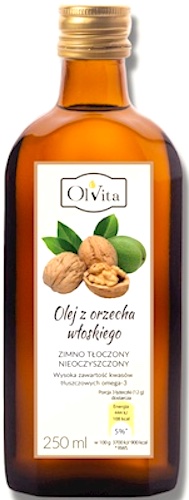 OlVita Olej z Orzecha Włoskiego tłoczony na zimno 250ml Orzechowy