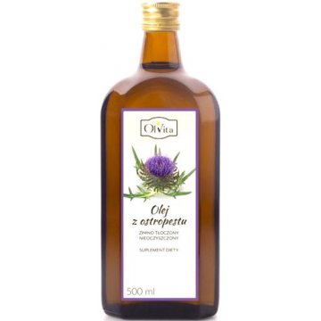 OlVita Olej z ostropestu tłoczony na zimno nieoczyszczony 500ml - suplement diety