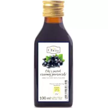 OlVita Olej z Pestek Czarnej Porzeczki tłoczony na zimno nieoczyszczony 100ml Kwasy Omega-3 GLA