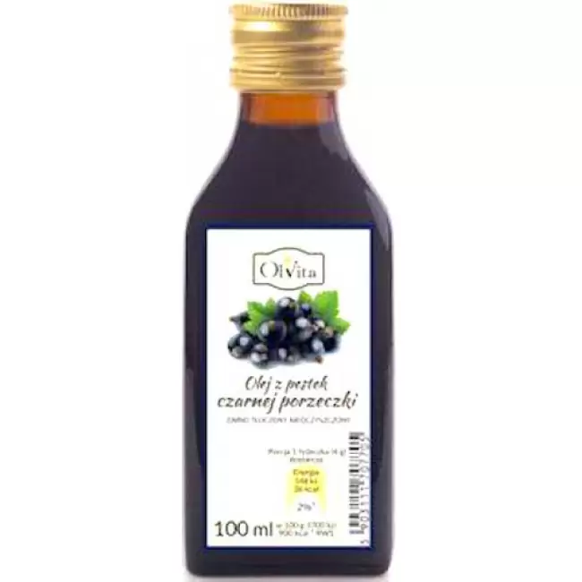 OlVita Olej z Pestek Czarnej Porzeczki tłoczony na zimno nieoczyszczony 100ml Kwasy Omega-3 GLA