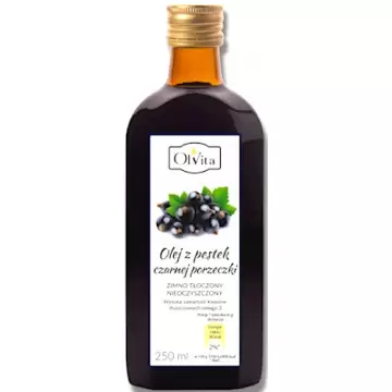 OlVita Olej z Pestek Czarnej Porzeczki tłoczony na zimno 250ml Kwasy Omega-3