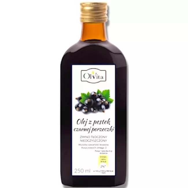 OlVita Olej z Pestek Czarnej Porzeczki tłoczony na zimno 250ml Omega-3 GLA