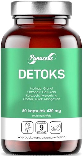 Panaseus Detoks 50kaps vege Gotu Kola+Czystek+Burak+Moringa+Karczoch - suplement diety
