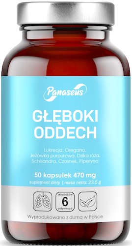 Panaseus Głęboki oddech 50kaps - suplement diety Lukrecja, Echinacea, Oregano