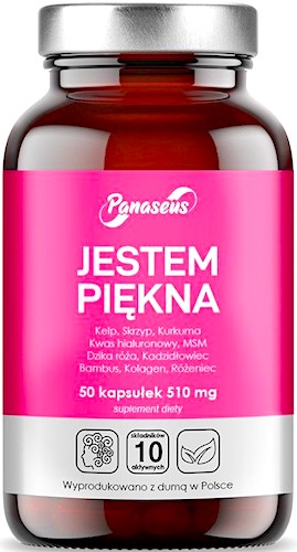 Panaseus Jestem Piękna 50kaps Dzika Róża+MSM+Kurkuma+Skrzyp Polny - suplement diety