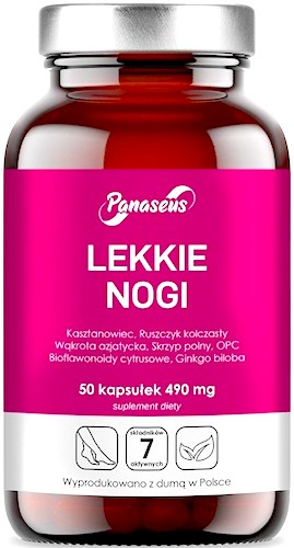 Panaseus Lekkie Nogi 50kaps Ruszczyk+Kasztanowiec+Wąkrota+Pomarańcza - suplement diety