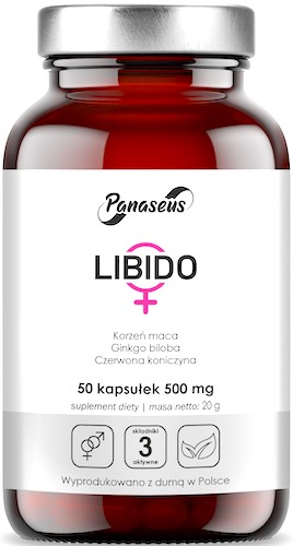 Panaseus Libido Kobieta 50kaps - suplement diety Maca, Czerwona Koniczyna