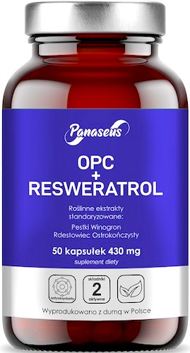 Panaseus OPC + Resweratrol 50kaps vege Antyoksydanty - suplement diety