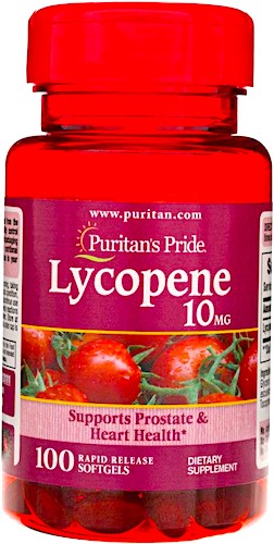 Puritan\'s Pride Lycopene Likopen 10mg 100kaps - suplement diety Serce, Prostata, Cholesterol